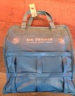 Air France 1960s Vtg Airline Carry On Light Blue Vinyl Overnight Travel Bag 14 h