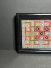 Vintage Black Wooden Framed Asian Hmong Paj Ntaub Textile Embroidery Wall Art