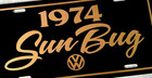 Black  Gold  1974  Sun Bug Volkswagen License Plate Car Tag 74 Vw  Beetle Sunbug