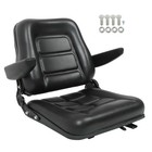 Black Tractor Forklift Seat Adjustable W  Armrests   Safety Switch Universal