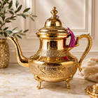 Moroccan Handmade Brass  Teapot   Traditional Engraved Teapot For Serving Tea