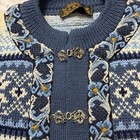 Nordstrikk   Norwegian Pure Virgin Wool Metal Clasp Vintage Sweater Large Blue