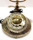 Antique Station Telephone Home Decor Brass Designer Vintage Phone Rotary Dial
