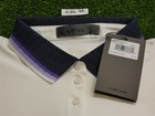 G fore Womens Silky Tech Pleated Collar Golf Shirt Ngla Logo White purple Large