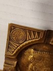 Antique Hammered Copper Ashtray Aztec Figures Square 