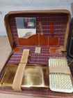  2  Vtg 1960 s Mens Grooming Shaving Mirror Vanity Travel Kits - Leather Kits