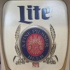 Vtg Miller Lite Beer Light Up Sign 1970 s Fine Pilsner 19x14  needs Bulb 