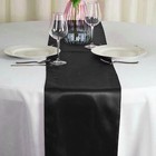 15 Pcs Black 12x108 Inch Table Runners Wedding Banquet Birthday Party Decor