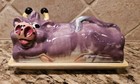 Vintage Thames Japan Purple Cow Covered Butter Dish  52 463