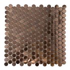 Brushed Stainless Steel Penny Round Rose Gold Copper Tile Backsplash Tdh15mdr