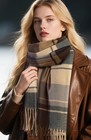 Women Winter Fall Blanket Scarf Long Plaid Shawl Wrap Cashmere Feel Pashmina