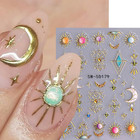 Sun Moon Nail Art Stickers Decals 5d Embossed Bohemian Style Nail Decals 2pcs Me