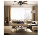 Hampton Bay Stoneridge 52 In  Indoor Led Bronze Hugger Ceiling Fan W light Kit
