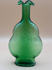        Vintage Clevenger Brothers Green Glass Bottle W  Clovers 8  Figural Shamrock