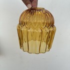 Vintage Amber Glass Ribbed Lantern Light Shade Replacement Fitter Swag Lamp 6 