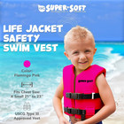 Super Soft Child Life Jacket Uscg Approved Vinyl Coated Foam Swim Vest For Kids