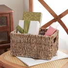 Handwoven Seagrass Storage Basket With Handles Natural Woven Shelf Organizer Bin