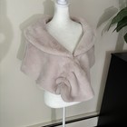 Bhldn Maxime Satin Lined Faux Fur Wrap In Blush Pink Womens Anthropologie Bridal