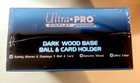 Ultra Pro Wood Base Ball   Card Holder  dark Wood  Desktop Display Case New