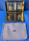 Vtg Richard Hudnut New York Art Deco Gold Tone Compact Mirror Dual Makeup Case