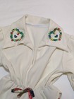 Vintage Embroidered Collar Off White Top  Full Floral Skirt Kids Toddler Dress