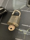 Script  ford  Car Auto Brass Padlock W  Key  Old Vintage Lock Lot Antique Locks