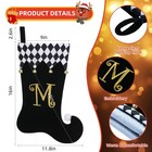 Personalized Elf Christmas Stocking - 19 Inch Black Velvet With Gold Monogram   