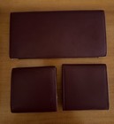 Cartier Bordeaux Burgundy Leather Card Case Wallet   Coin Purse Set Of 3