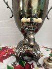 Antique Silverplated Coffee   Tea Samovar Urn Carafe Vtg 16    Greek Pattern