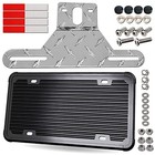 Trailer License Plate Bracket  Aluminum Holder   Silicone Frame - For Black