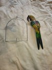 Vintage Ceramic Macaw Parrot Bird Hanging Perch Tiki Tropical Mexico 16 Inch