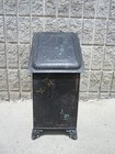 Rare Antique 1860   s Victorian Hand Painted Black Tole Coal Scuttle Fireplace Box