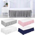 Baby Standard Crib Skirt Four Fabric Sides Elastic Bedding Dust Ruffle 52 x28 