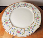 4 Jean Pouyat Limoges Poy487 Salad Plates Pink Roses Blue Bachelor Buttons 1908