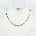 6mm Sterling Silver Beaded Necklace  High Polish Round Bead Choker