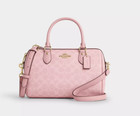 Rowan Satchel Cv961 Powder Pink Signature Canvas 2way Crossbody Bag New