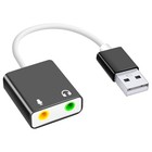 Usb Audio Adapter External Sound Card 3 5mm Mic Headphone For Pc Laptop