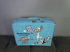 Rare 1963 Rocky   Bullwinkle Vinyl Lunch Box Thermos Space Cartoon Collectible 