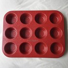 Casaware Mini Muffin Pan 12 Cup Ceramic Coated Non-stick Red Granite Unused