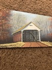 Vintage Hand Painted Hand Saw Blade Covered Bridge Signed Autumn Scene