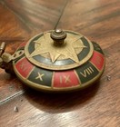 Vintage Brass Roulette Wheel Ashtray Gambling Casino Style Decor Roman Numerals