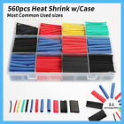 560 Pcs  2 1 Heat Shrink Tubing Tube Sleeving Wrap Cable Wire 5 Colors 12 Sizes