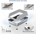 2 Pack Stainless Steel Cat Litter Box For Kitty With Lid  High Sides Metal Li   