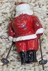 Vintage 1950 s Cast Lead Santa W  Ski Poles Figurine - No Skis - Barclay  