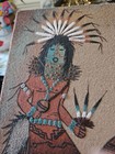 Vtg Original Navajo Sand Painting On Wood Unframed Signed Anthony Largo 12  X 12