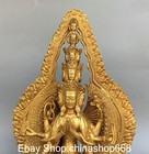 11 2  Old Tibet Copper Gold Buddhism 1000 Arms Avalokiteshvara Of Goddess Statue