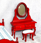 1 12 Scale Miniature Dollhouse Red Wood Vanity W stool And Assorted Vanity Sets