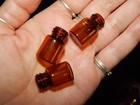 32 Tiny Amber Glass Jars With Plastic Inserts lids   Containers   Samples Jars