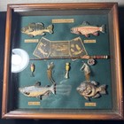 Vintage American Angling Fishing Shadow Box Cabin  Home  Den  Man Cave Decor