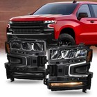 - Fit 2019 2020 2021 Chevy Silverado 1500 Led Drl W halogen Signal Headlight Rep